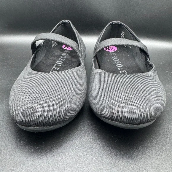 Aerosoles Boaz Flats Black Balletcore Knit Mary Jane Shoe Comfortable Women 8.5M - Picture 3 of 6